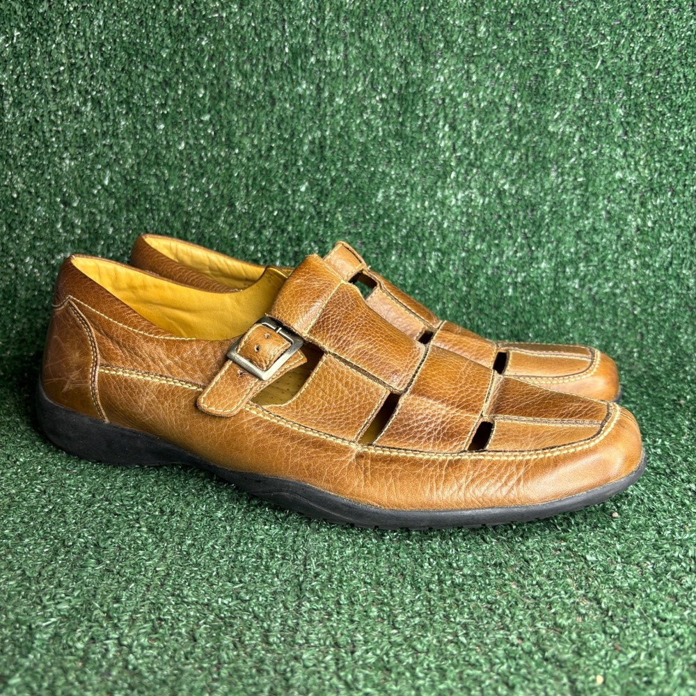 Clarks Leather Buckle Strap 71361 Fisherman Sandals Casual Brown Mens Size 11M